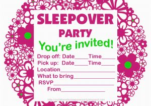 Free Printable Slumber Party Birthday Invitations Free Printable Slumber Party Birthday Invitations