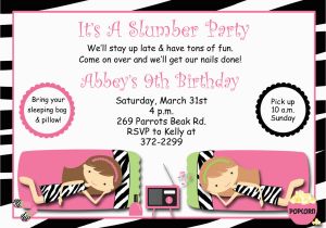 Free Printable Slumber Party Birthday Invitations Slumber Party Birthday Invitation Pajama Party Sleepover