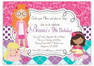 Free Printable Slumber Party Birthday Invitations Slumber Party Invitations Party Invitations Templates