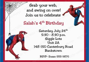 Free Printable Spiderman Birthday Party Invitations Spiderman Birthday Invitations Personalized Free