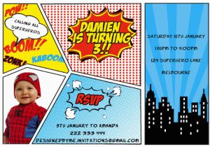 Free Printable Superhero Birthday Cards 30 Superhero Birthday Invitation Templates Psd Ai