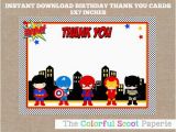Free Printable Superhero Birthday Cards Superhero Thank You Card Superheroes Thank You Cards Marvel
