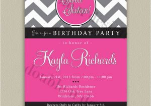 Free Printable Sweet 16 Birthday Party Invitations 9 Best Images Of Free Printable Invitations Chevron Sweet