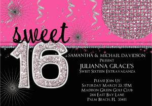 Free Printable Sweet 16 Birthday Party Invitations Sweet 16 Birthday Invitation Hot Pink Custom and Printable