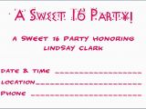 Free Printable Sweet 16 Birthday Party Invitations Sweet 16 Invitations Template Free Invitation Templates