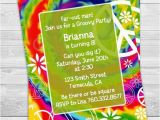 Free Printable Tie Dye Birthday Invitations Peace Tie Dye Birthday Party Invitation Professionally