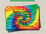 Free Printable Tie Dye Birthday Invitations Rainbow Tie Dye Birthday Party Invitation 60s 70s Hippy