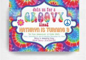 Free Printable Tie Dye Birthday Invitations Tie Dye Birthday Party Printable Invitation You Print
