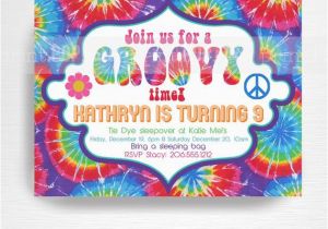 Free Printable Tie Dye Birthday Invitations Tie Dye Birthday Party Printable Invitation You Print