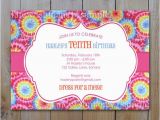 Free Printable Tie Dye Birthday Invitations Tie Dye Invitation Digital Pdf or Jpeg File Printable