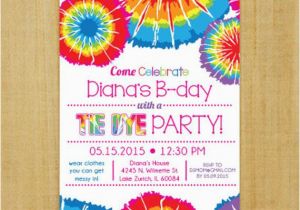 Free Printable Tie Dye Birthday Invitations Tie Dye Invitation Printable