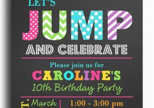 Free Printable Trampoline Birthday Party Invitations Jump Invitation Printable or Printed with Free Shipping