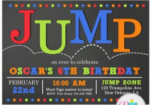 Free Printable Trampoline Birthday Party Invitations Jump Invitation Printable or Printed with Free Shipping