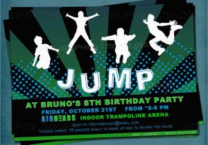 Free Printable Trampoline Birthday Party Invitations Jump Trampoline or Bounce House Birthday Party Invite for Big