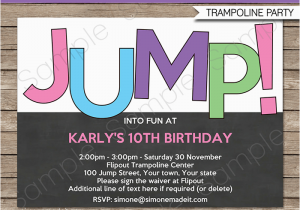 Free Printable Trampoline Birthday Party Invitations Trampoline Birthday Party Invitations Invitation Template