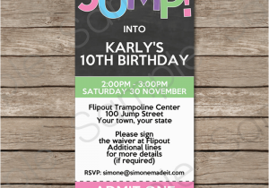 Free Printable Trampoline Birthday Party Invitations Trampoline Birthday Party Ticket Invitations Girls