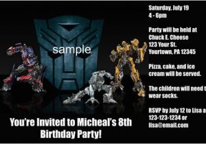 Free Printable Transformer Birthday Invitations Free Printable Birthday Invitations for Boys Transformers