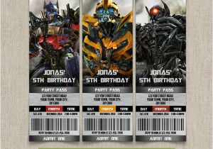 Free Printable Transformer Birthday Invitations Transformers Birthday Ticket Invitation Instant Download