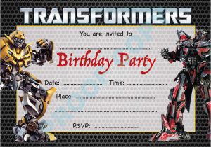 Free Printable Transformer Birthday Invitations Transformers Megatron Kids Children Birthday Party