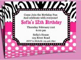 Free Printable Zebra Print Birthday Invitations Zebra Print Pink Polka Dot Invitation Printable or Printed
