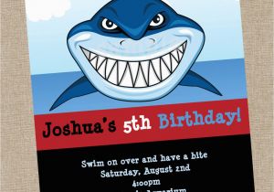 Free Shark Birthday Invitation Template Shark Birthday Invitation Printable or Printed Shark Party