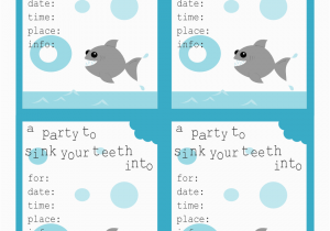 Free Shark Birthday Invitation Template Shark Birthday Invitations Printable Printable