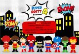 Free Superhero Birthday Invitations Greygrey Designs My Parties Brett 39 S Superhero 4th