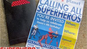 Free Superhero Birthday Invitations Superhero Newspaper Birthday Invitation the Scrap Shoppe