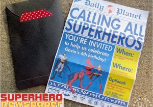 Free Superhero Birthday Invitations Superhero Newspaper Birthday Invitation the Scrap Shoppe