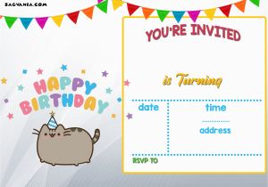 Free Template Birthday Invitations Free Printable Pusheen Birthday Invitation Template Free