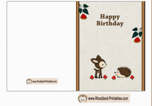 Free to Print Birthday Cards Free Printable Woodland Birthday Cards