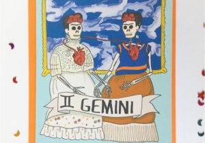 Frida Kahlo Birthday Card Birthday Card Frida Kahlo Limited Edition Gemini Zodiac