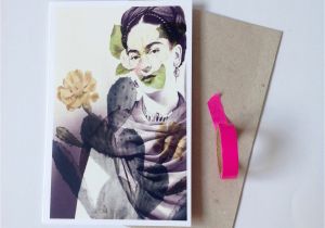 Frida Kahlo Birthday Card Frida Kahlo Greeting Card Frida Kahlo Postcard Blank Card