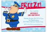 Frosty the Snowman Birthday Invitations Frosty Cop Freeze Photo Birthday Invitations Paperstyle