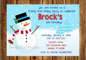 Frosty the Snowman Birthday Invitations Frosty Snowman Birthday Party Invitation by Invitesbychristie