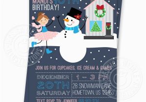 Frosty the Snowman Birthday Invitations Frosty Snowman Winter Birthday Invitation 5×7 Diy or Printed