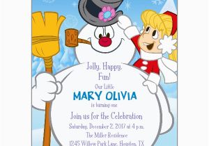 Frosty the Snowman Birthday Invitations Jolly Happy Frosty Birthday Invitations