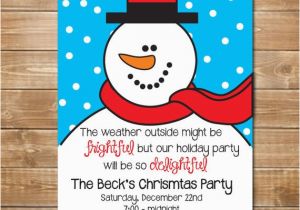 Frosty the Snowman Birthday Invitations Snowman Party Invitation Christmas Holiday Frosty Snowman