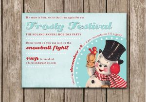 Frosty the Snowman Birthday Invitations Vintage Frosty the Snowman Christmas Invitation P Ink