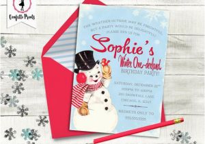 Frosty the Snowman Birthday Invitations Winter Onederland Invitation Winter Onederland Birthday