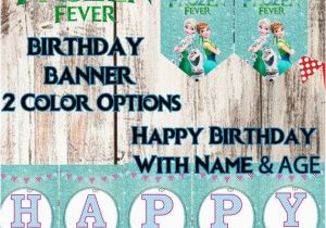 Frozen Fever Happy Birthday Banner Frozen Fever Birthday Banner Includes Name and Age