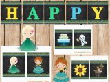 Frozen Fever Happy Birthday Banner Frozen Fever Chalkboard Happy Birthday Banner Printable