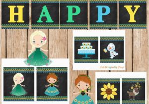 Frozen Fever Happy Birthday Banner Frozen Fever Chalkboard Happy Birthday Banner Printable