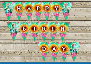 Frozen Fever Happy Birthday Banner Frozen Fever Happy Birthday Banner Instant Download Diy