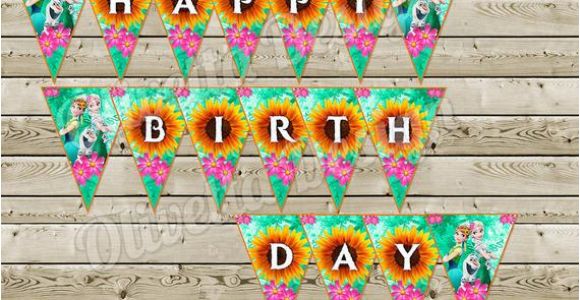 Frozen Fever Happy Birthday Banner Frozen Fever Happy Birthday Banner Instant Download Diy