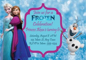 Frozen themed Birthday Invitations Birthday Invitation Frozen theme
