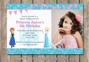 Frozen themed Birthday Invitations Frozen themed Photo Personalised Birthday Invitations