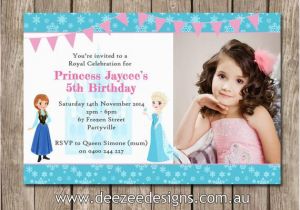 Frozen themed Birthday Party Invitations Frozen themed Photo Personalised Birthday Invitations