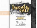 Fun 21st Birthday Ideas for Him Modern 21st Birthday Invitation for Men with Gold by