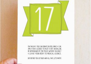 Funny 17th Birthday Cards 17th Birthday Card Funny Birthday Card Funny 17 Card 17